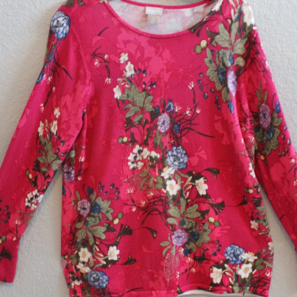 chicos floral design sweater